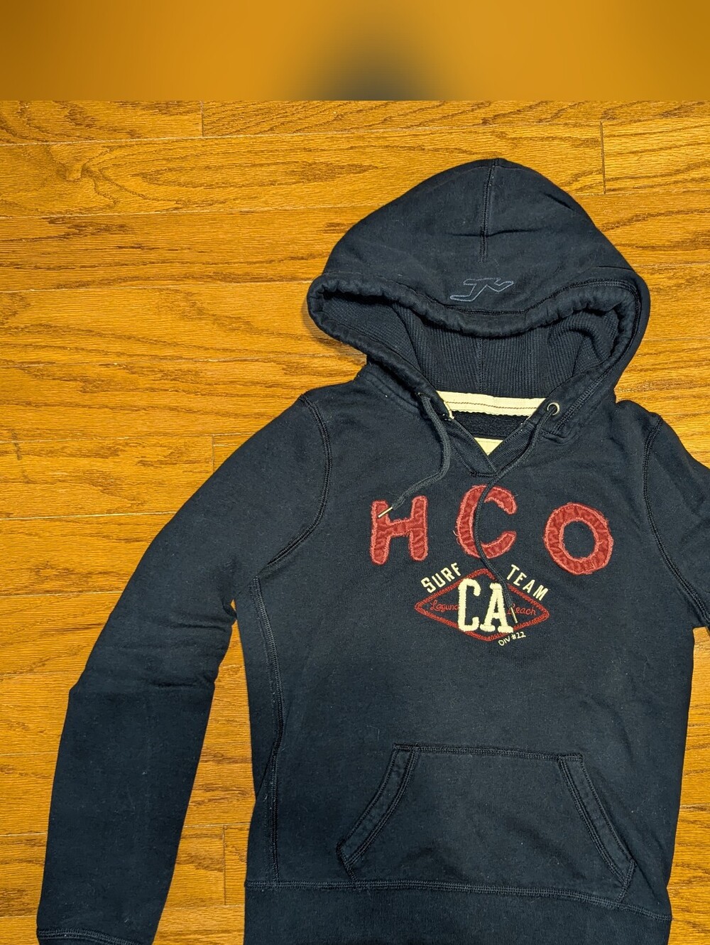 Vintage Hollister hoodie - navy blue & burgundy - medium - y2k